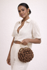 Hand-Knitted Halo Embossed Rose Bag with Steel Handles
