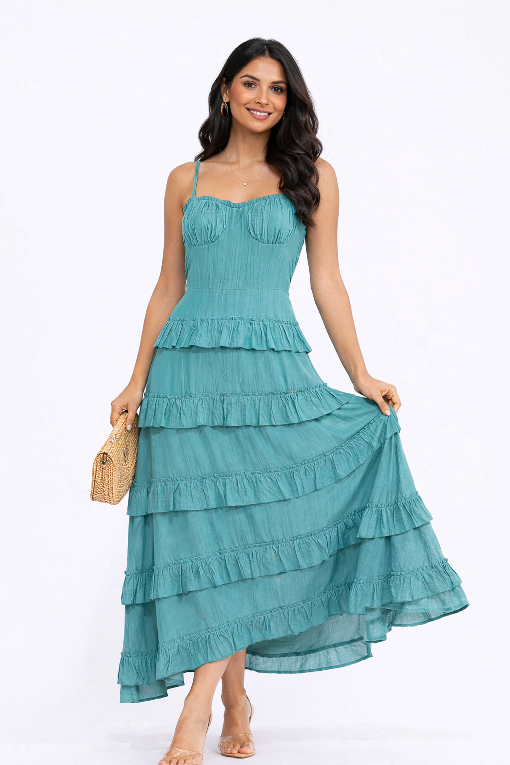 The Serenity Ruffle Tiered Maxi Dress