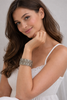 Silvertone Banjara basketweave cuff bracelet styled
