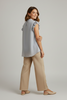 Ruffle accent lightweight chiffon top