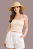 Bucket straw sun hat top view