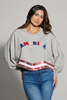 Americana sequin crop sweater long sleeves