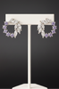 CZ cluster stud earrings with gold finish
