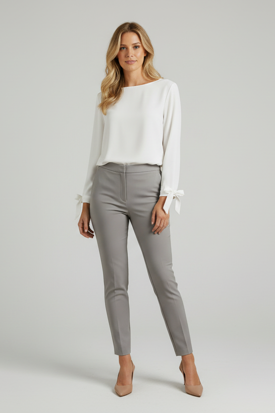 The Editor Tie Cuff Blouse