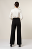 Belted flare high-waisted pants front view