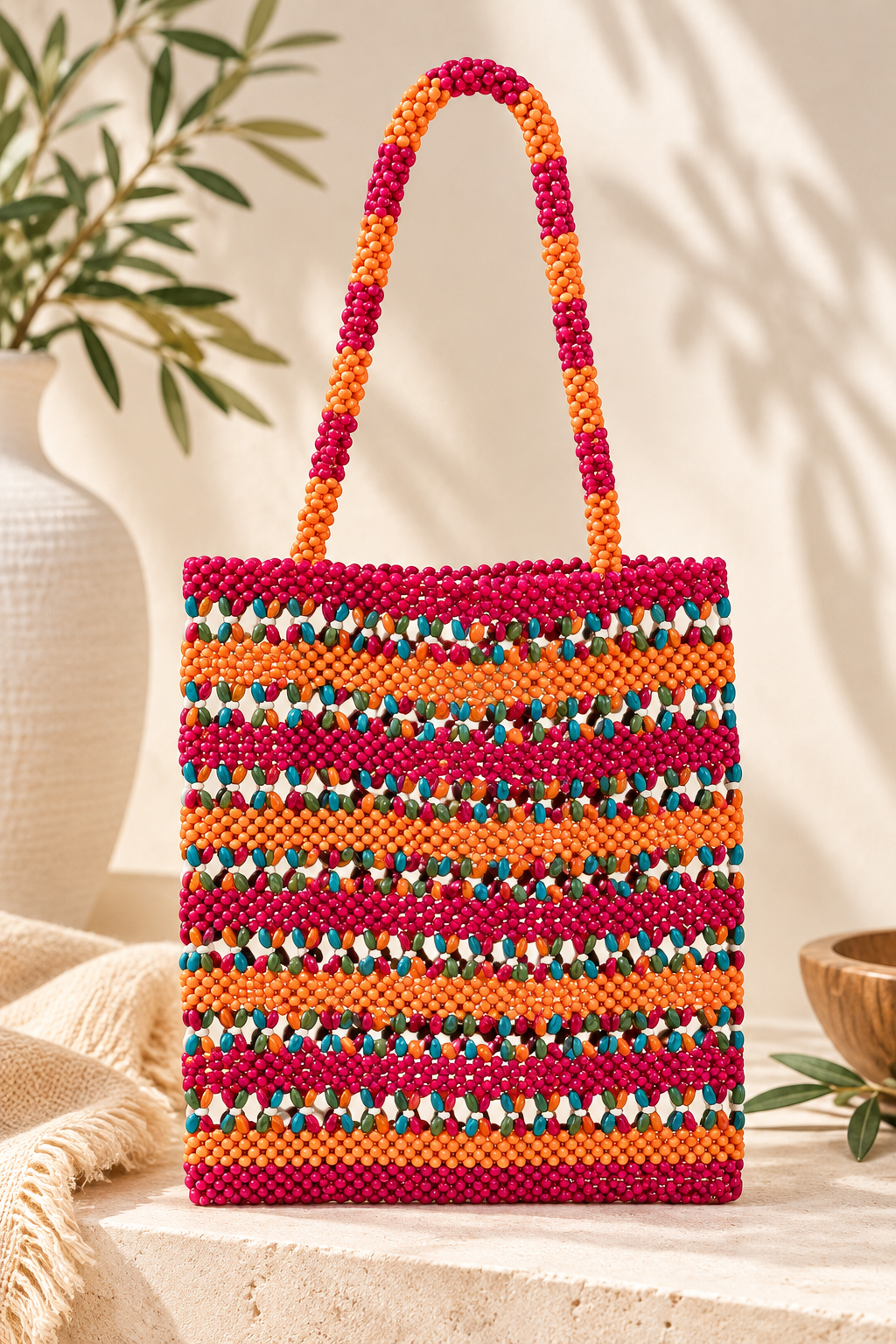 Bali Wooden Beadscape Bag