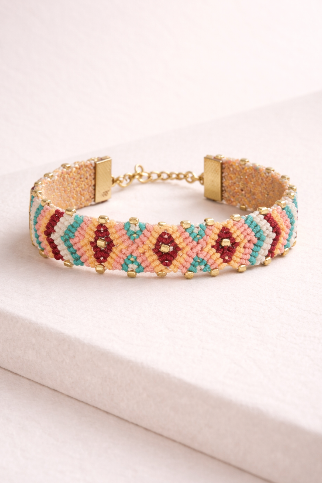 Handmade Woven & Beaded Bracelet