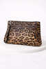 Bold leopard print oversized vegan leather clutch