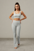 Square neck sports bra activewear set, back view