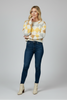 Cropped argyle pullover sweater front view