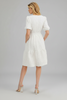 Tiered square neck midi dress with hidden pockets
