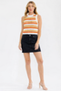 Crochet crop tank top with sunstripe detail