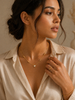 Delicate four-leaf clover pendant with sparkling pave stones