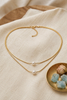 Layered mixed dainty gold chains pearl charm necklace