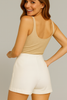 High-waisted shorts in polyester blend