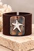Starfish Accent Leather Cuff Bracelet