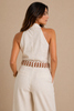 Braided theory belt in adjustable brown striped design