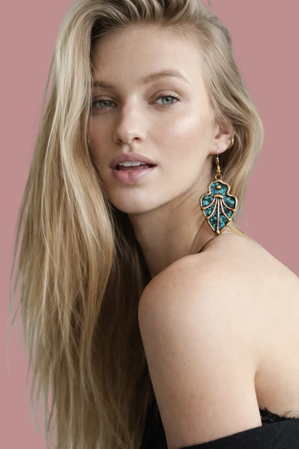 Arrow Shaped Brass and Copper with Blue and Green Patina Earrings