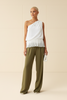 Solstice pleated one shoulder tie top