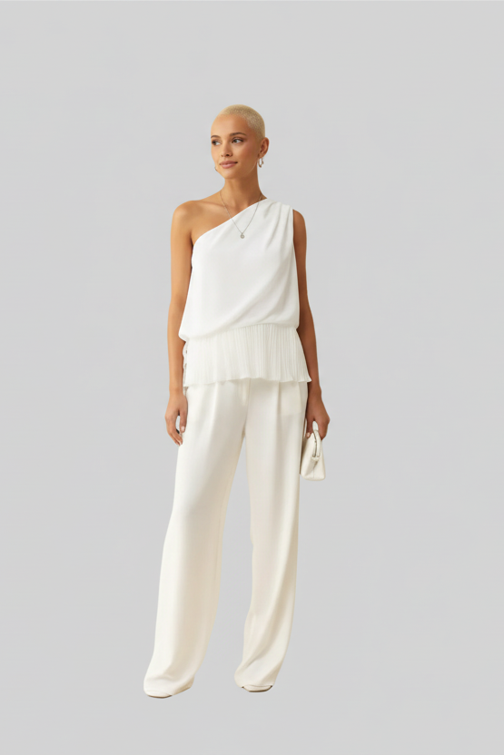 Solstice Pleated One Shoulder Top