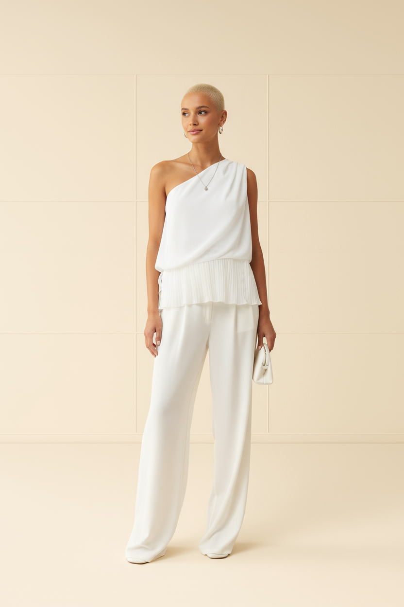 Solstice Pleated One Shoulder Top