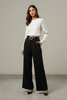 High waist wide leg pants styled look