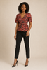 Zebra Tango Cap Sleeve Wrap Top