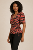 Zebra Tango Cap Sleeve Wrap Top