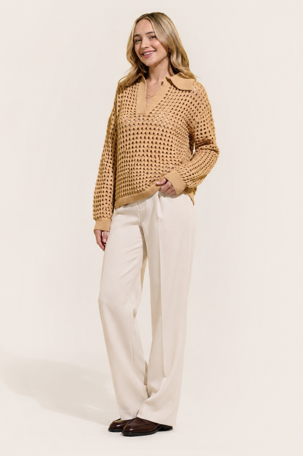 Dune Drift Loose Fit Knit Pullover Sweater