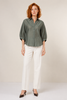 Urban Petal Draped Ruched Up Back Keyhole Blouse