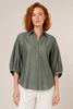 Urban Petal Draped Ruched Up Back Keyhole Blouse