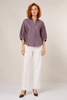 Urban Petal Draped Ruched Up Back Keyhole Blouse