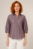 Urban Petal Draped Ruched Up Back Keyhole Blouse