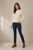 Diamond Whisper Pointelle Knit Pullover Sweater