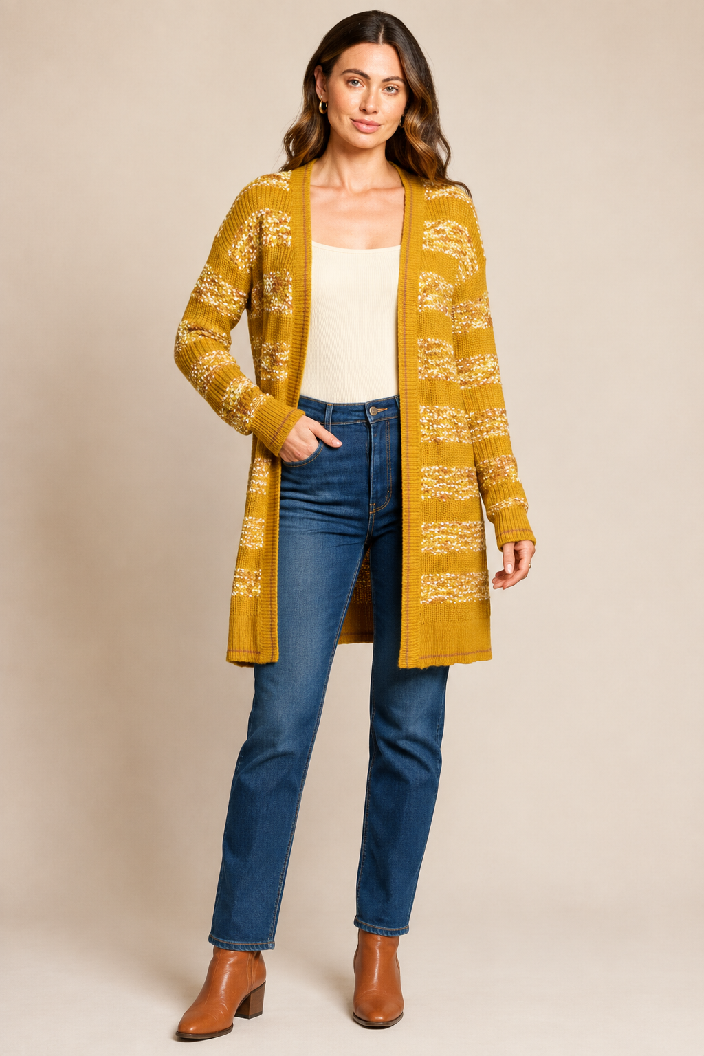 Honey Glow Longline Cardigan