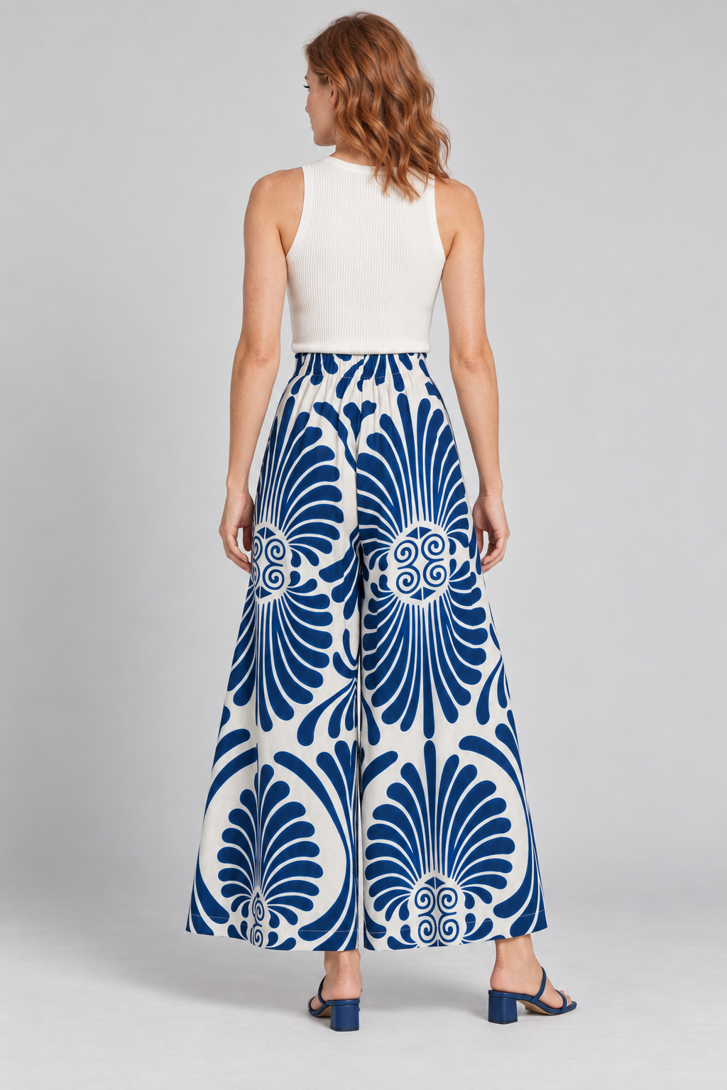 Calypso Palazzo Wide Leg Printed Pants