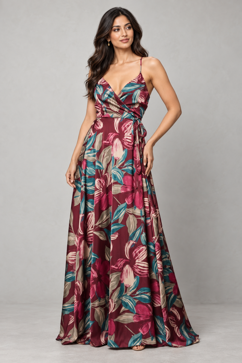 Bordeaux Bloom Maxi Dress