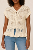 Isla Ruffle Crochet Lace-Up Sweater Vest