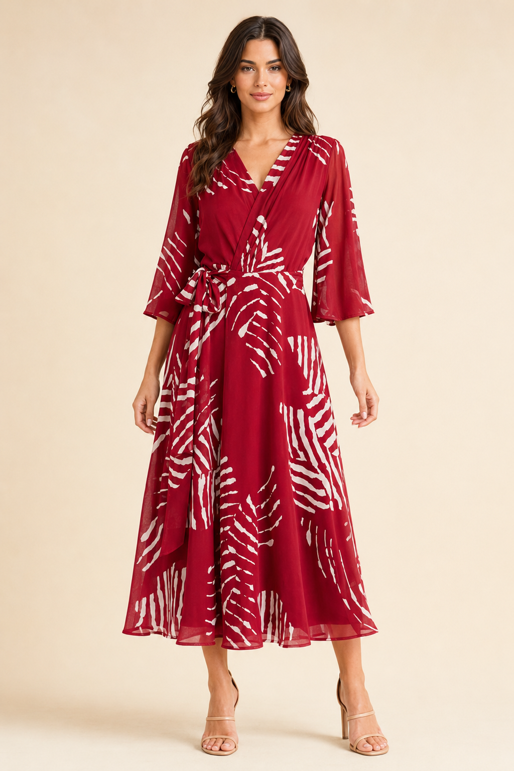 Sangria Shores Wrap Midi Dress