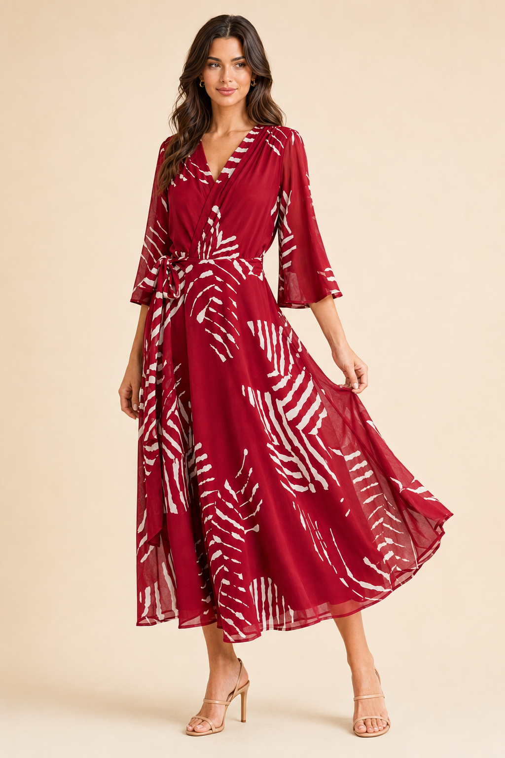 Sangria Shores Wrap Midi Dress