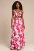 Flamingo Bloom Floral Crop Top Maxi Skirt Set