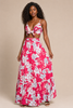 Flamingo Bloom Floral Crop Top Maxi Skirt Set