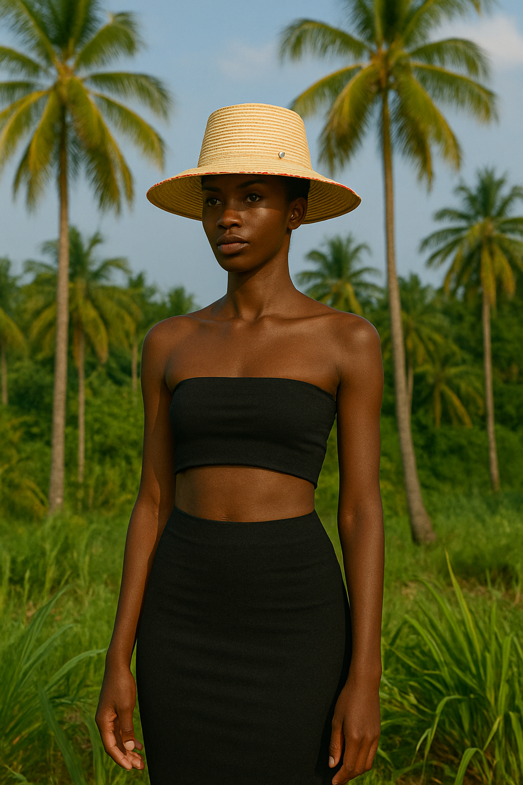 Festival Bucket Straw Hat with Rhinestone Embellishments