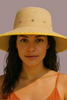 Bucket straw hat close up