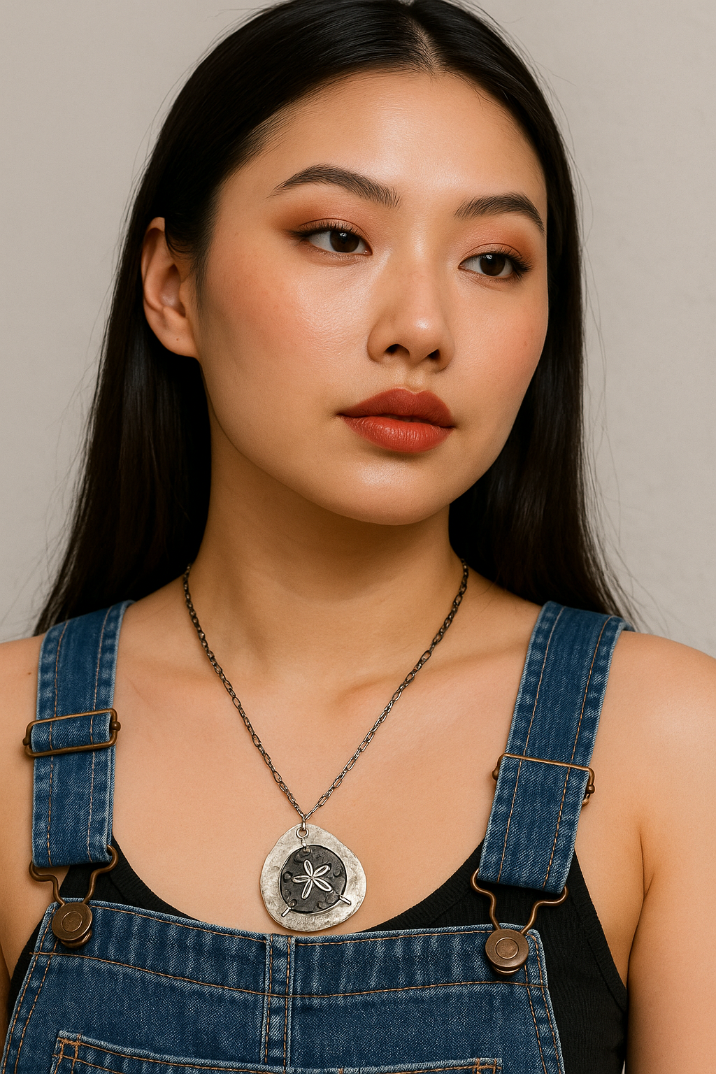 Antique Silver Tone Starfish Necklace