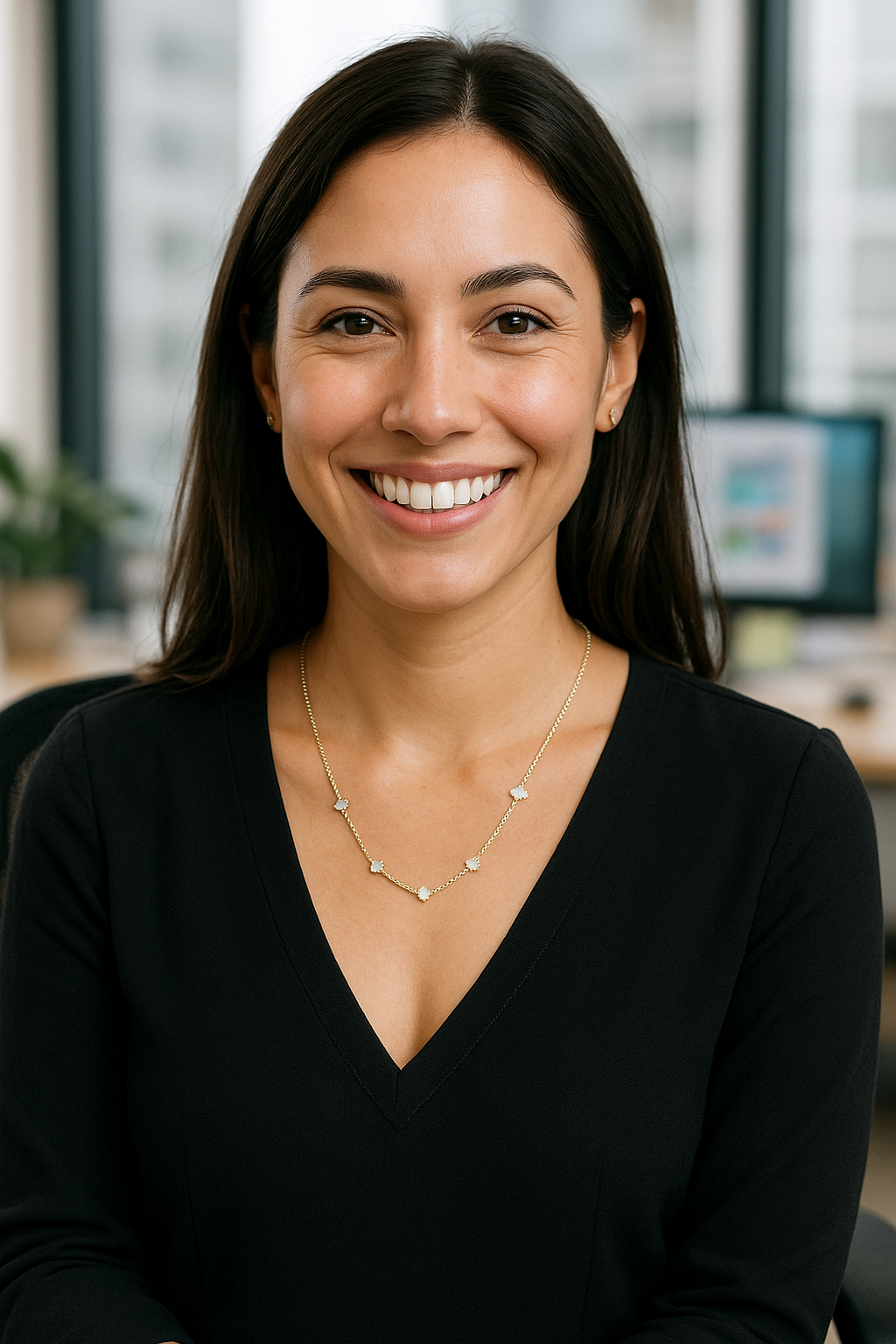 White Shell Clover Station Charms Rhinestone Chain Necklace