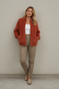 Eyelash knit zip-up sweater jacket styled