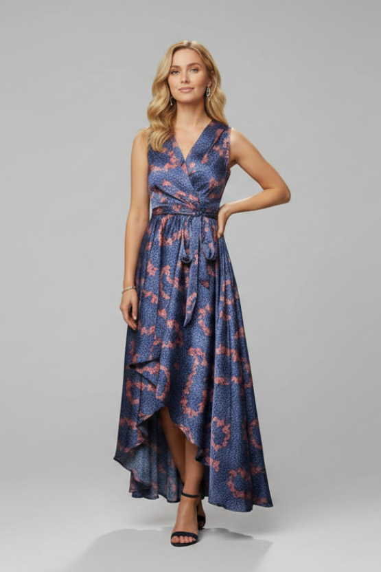 MIDNIGHT BLOOM HIGH-LOW DRESS