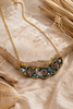 Brass and copper blue-green patina necklace