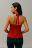 Twist-front halter tank top